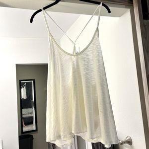 Free people flow-y white twist back top new S SMALL